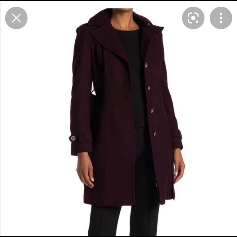 MICHAEL Michael Kors Hooded Belted Coat